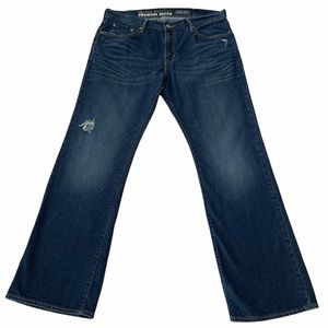 Old Navy Distressed Dark Wash Classic 5-Pocket Boot Cut Jeans Size 36W x 34L